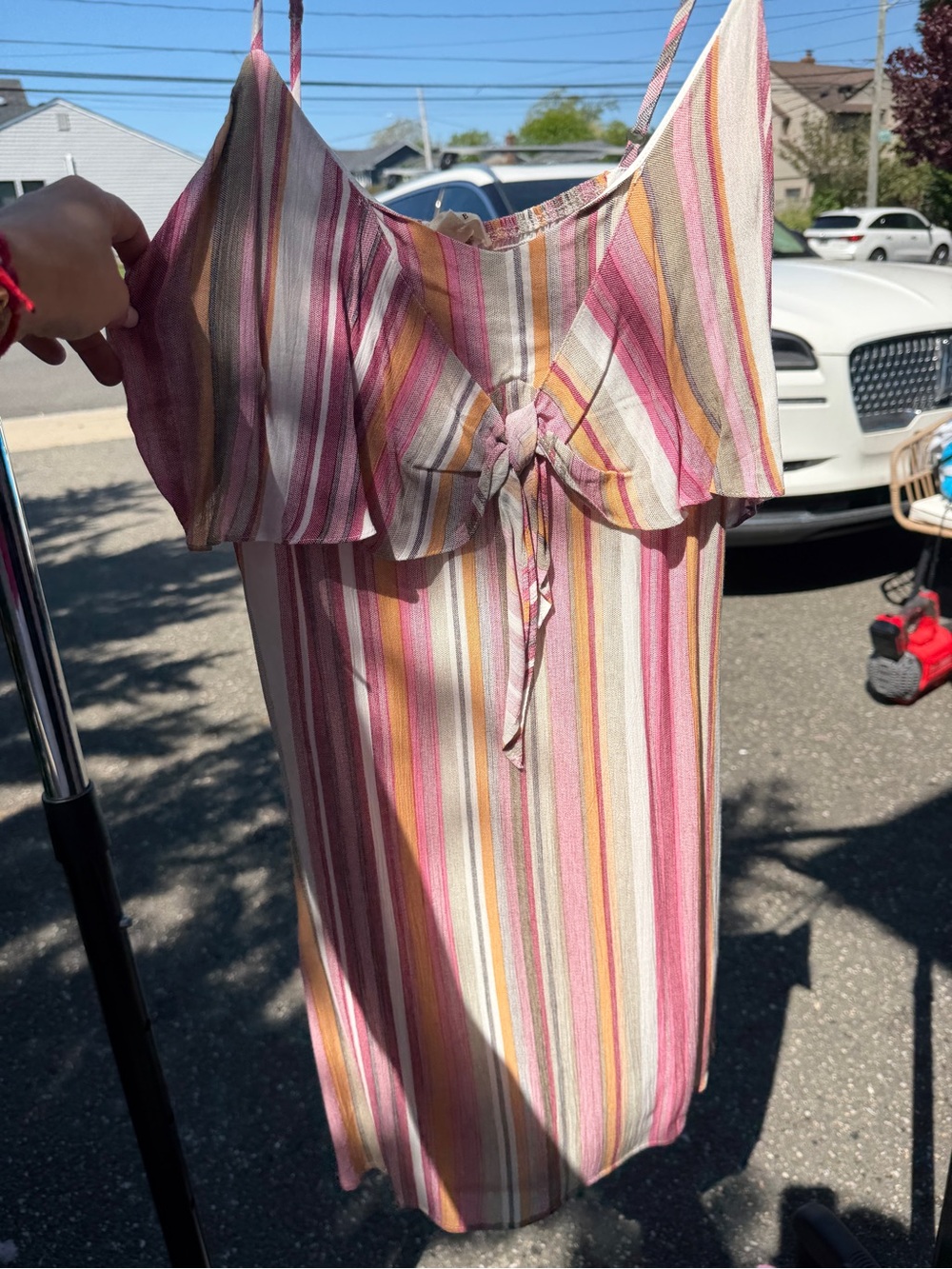 Promesa Striped Pink, Yellow and White Summer Dress